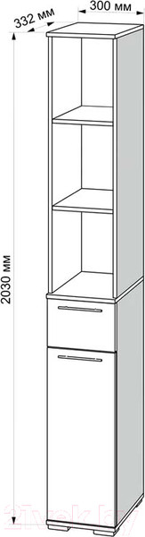 Изображение товара Секция в прихожую Mebel-Ars Калифорния №2 (белый)