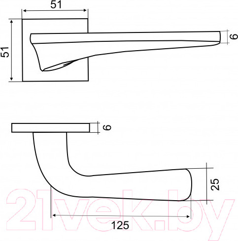 Изображение товара Ручка дверная Abriss R21.177 4MBP (черный матовый)