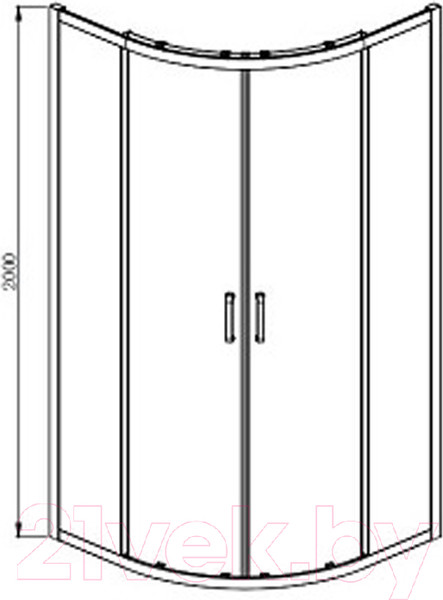 Изображение товара Душевой уголок Aquatek 100x100 / AQ ARI RO 10020CH (хром/прозрачное стекло)