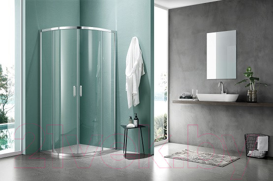 Изображение товара Душевой уголок Aquatek 80x80 / AQ ARI RO 08020CH (хром/прозрачное стекло)