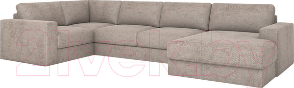 Изображение товара Диван П-образный Rivalli Дискавери + оттоманка правая + угловая секция + кресло секц. (Sher Beige)