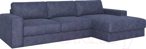 Изображение товара Диван угловой Rivalli Дискавери + оттоманка правая (Tango Blue)