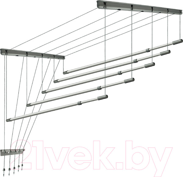 Изображение товара Сушилка для белья Comfort Alumin Group Потолочная 5 прутьев Silver Style Telescop 140-250см (алюминий)