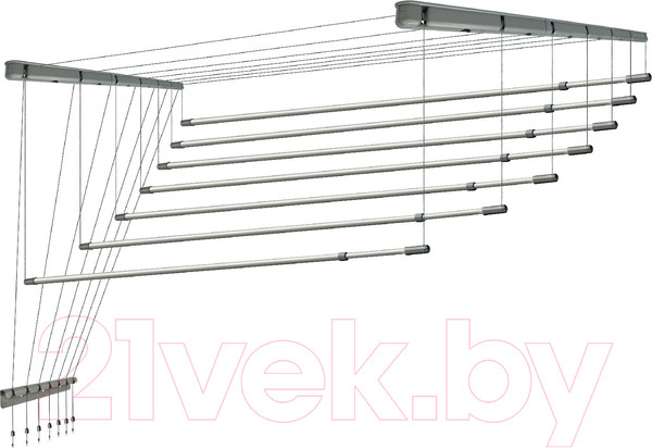Изображение товара Сушилка для белья Comfort Alumin Group Потолочная 7 прутьев Silver Style Telescop 120-200см (алюминий)