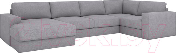 Изображение товара Диван П-образный Rivalli Дискавери + оттоманка левая + угловая секция + кресло секц. (Bravo Grey)