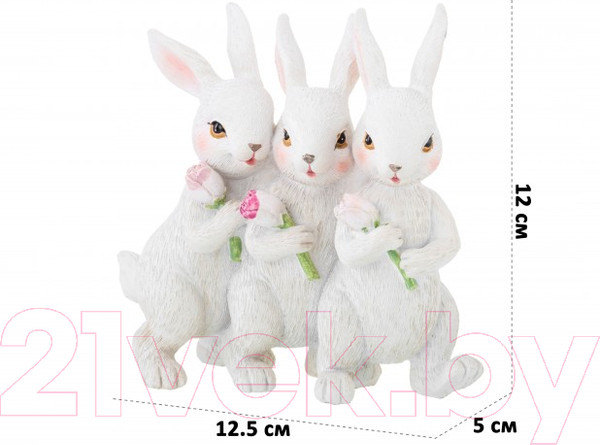 Изображение товара Статуэтка Elan Gallery Кролики с цветами / 210135
