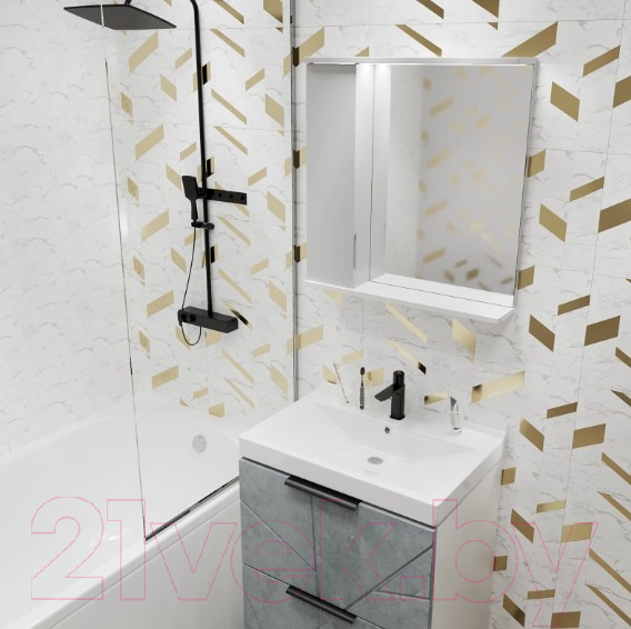 Изображение товара Шкаф с зеркалом для ванной Mixline Лайн 60 553010 (левый, с подсветкой)