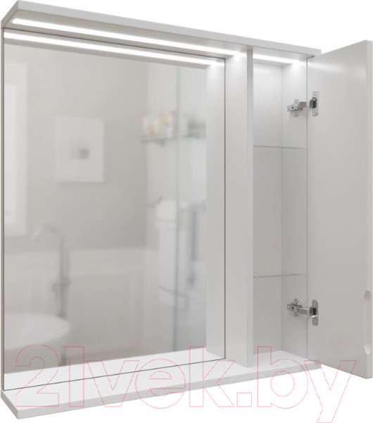 Изображение товара Шкаф с зеркалом для ванной Mixline Лайн 60 553011 (правый, с подсветкой)