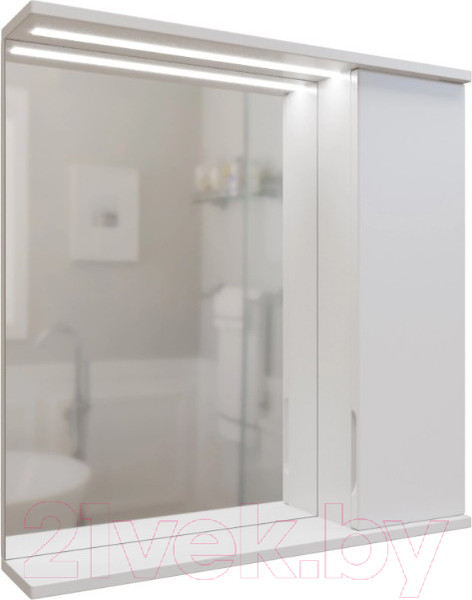 Изображение товара Шкаф с зеркалом для ванной Mixline Лайн 70 553017 (правый, с подсветкой)