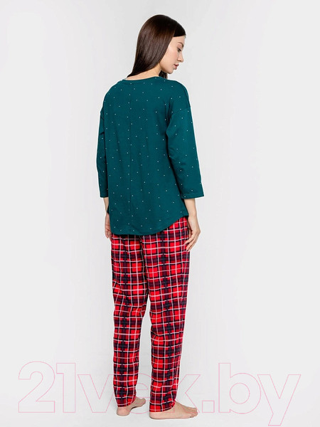 Изображение товара Пижама Mark Formelle 592317 (р.164/170-100-106, горошек на хвое/клетка на красном)