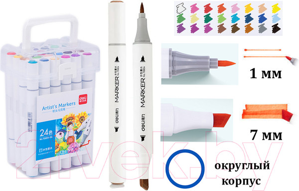 Изображение товара Набор маркеров Deli 7080424 (24шт)
