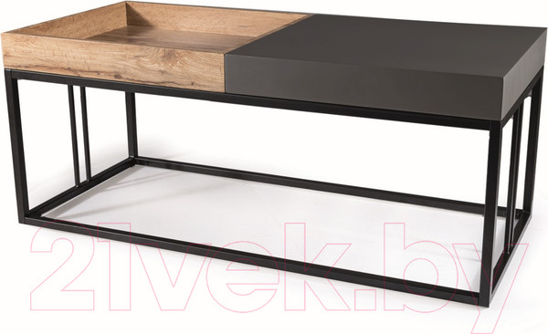 Изображение товара Журнальный столик Signal Lunaria 110x50 (дуб артизан/антрацит/черный матовый)