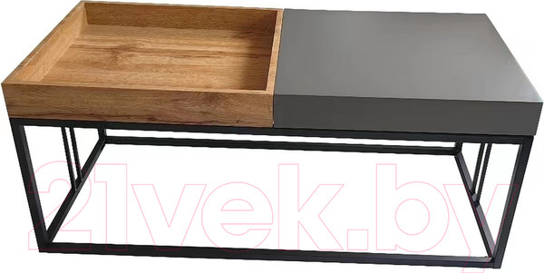 Изображение товара Журнальный столик Signal Lunaria 110x50 (дуб артизан/антрацит/черный матовый)
