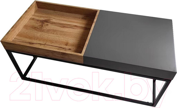 Изображение товара Журнальный столик Signal Lunaria 110x50 (дуб артизан/антрацит/черный матовый)