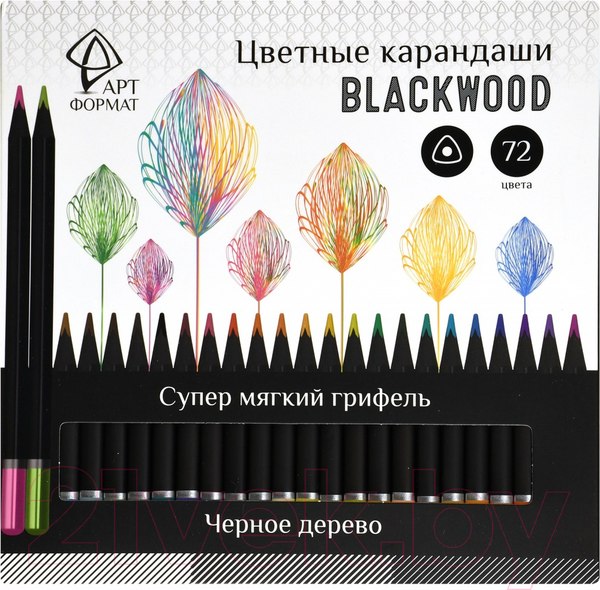 Изображение товара Набор цветных карандашей АртФормат Blackwood / AF03-051-72  (72цв)