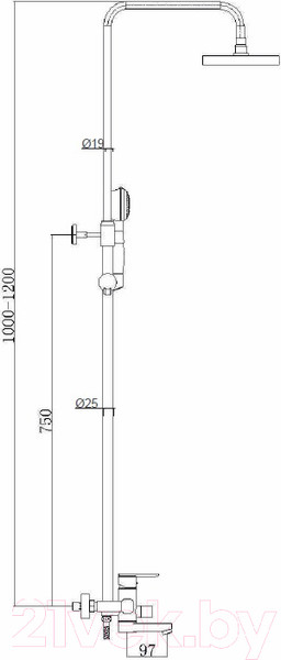 Изображение товара Душевая система со смесителем Ekko EM2475