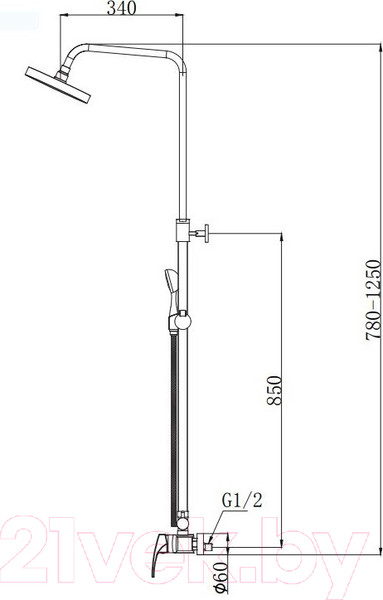Изображение товара Душевая система со смесителем Ekko EM2477