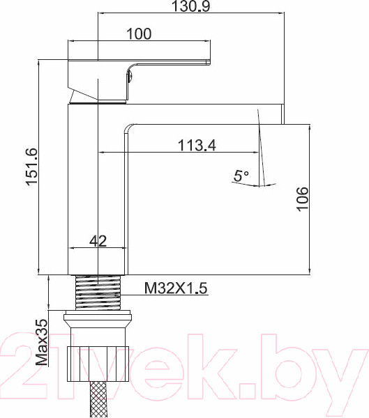 Изображение товара Смеситель Ekko EM1082-2
