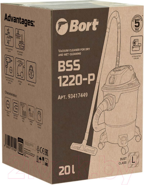 Изображение товара Профессиональный пылесос Bort BSS-1220-P (93417449)