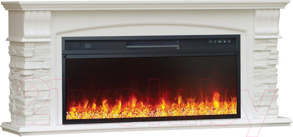 Изображение товара Каминокомплект Смолком Alioth New V42 Vision 42 LED (бьянко белый)