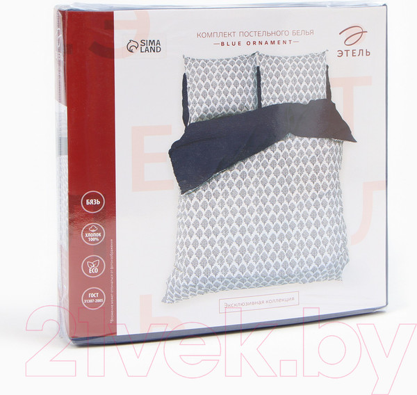 Изображение товара Комплект постельного белья Этель Blue Ornament 2сп / 9946999
