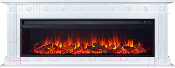 Изображение товара Каминокомплект Смолком Sonata V60 Vision 60 LOG LED (бьянко белый)