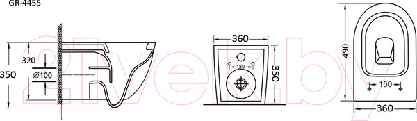 Изображение товара Унитаз подвесной с инсталляцией Grossman GR-4455GMS+900.K31.01.000+700.K31.02.310.310