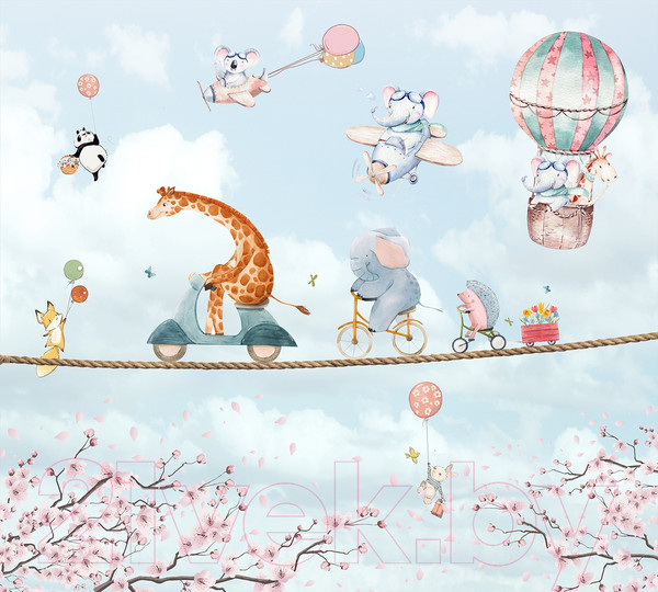 Изображение товара Фотообои листовые Vimala Животные на прогулке (270x300)