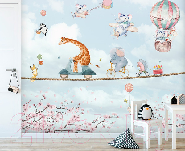 Изображение товара Фотообои листовые Vimala Животные на прогулке (270x300)