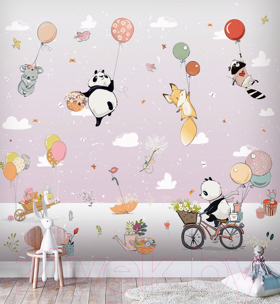 Изображение товара Фотообои листовые Vimala Животные на шарах 3 (270x300)