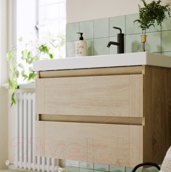 Изображение товара Тумба с умывальником Aqwella Astrid / AST0108DD (дуб давос)