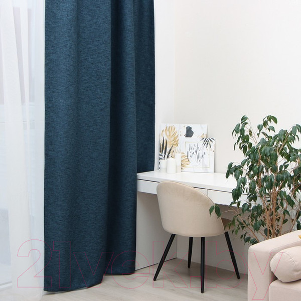 Изображение товара Штора Этель Natural / 10181974 (130x300, синий)