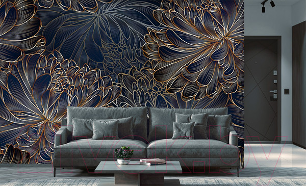 Изображение товара Фотообои листовые Vimala Векторные цветы 4 (270x400)