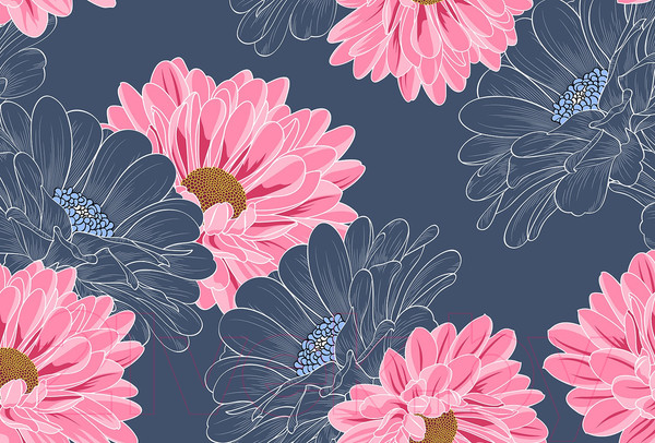 Изображение товара Фотообои листовые Vimala Векторные цветы 6 (270x400)