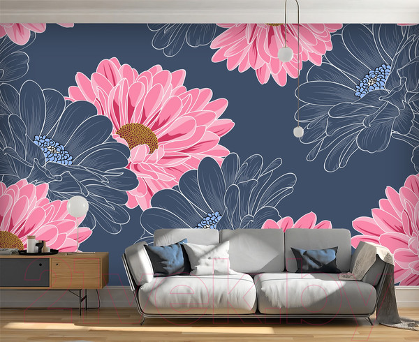 Изображение товара Фотообои листовые Vimala Векторные цветы 6 (270x400)