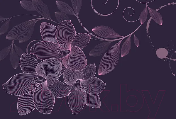 Изображение товара Фотообои листовые Vimala Векторные цветы 16 (270x400)