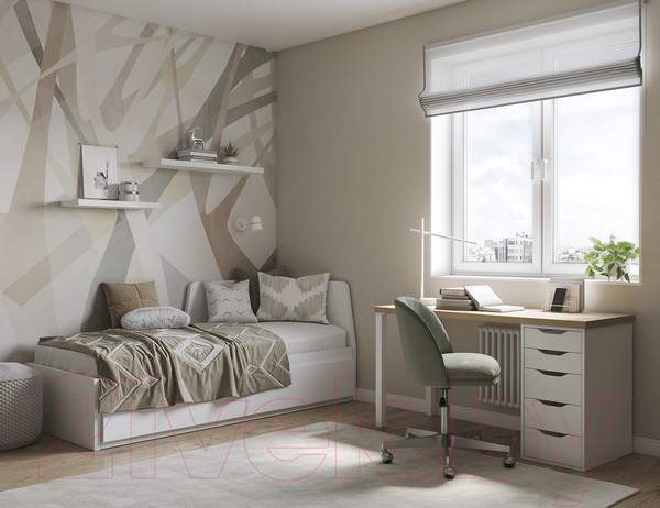 Изображение товара Письменный стол Mio Tesoro Ингар 1/5T (дуб беленый)