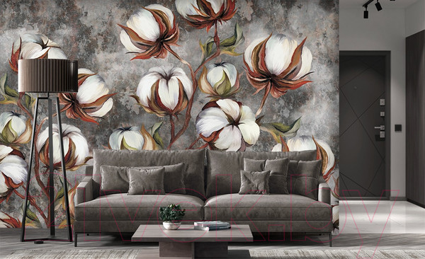 Изображение товара Фотообои листовые Vimala Рисованные цветы 12 (270x400)