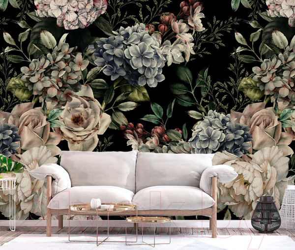 Изображение товара Фотообои листовые Vimala Рисованные цветы 18 (270x400)