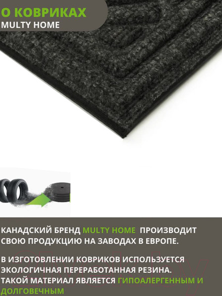 Изображение товара Коврик грязезащитный Multy Home Rambo-Lima 43x63 / SH50001585 (разноветный/надпись/сердца)