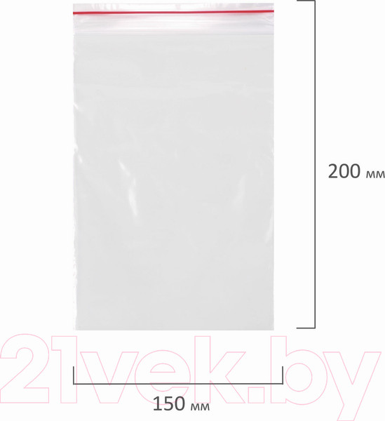Изображение товара Комплект пакетов-слайдеров Brauberg Zip Lock / 606213 (100шт)