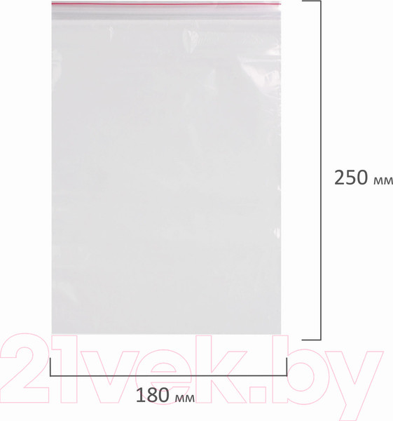 Изображение товара Комплект пакетов-слайдеров Brauberg Zip Lock / 606214 (100шт)