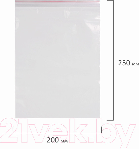 Изображение товара Комплект пакетов-слайдеров Brauberg Zip Lock / 606215 (100шт)