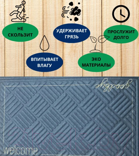 Изображение товара Коврик грязезащитный Multy Home Lima 45x75 / SH5000191 (Gold Goodbye)