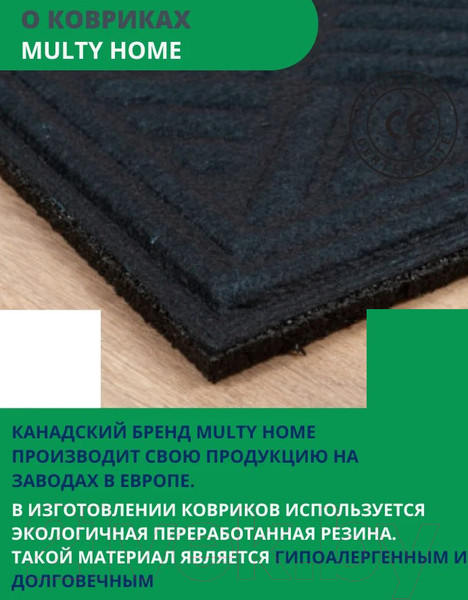 Изображение товара Коврик грязезащитный Multy Home Lima 45x75 / SH5000191 (Gold Goodbye)