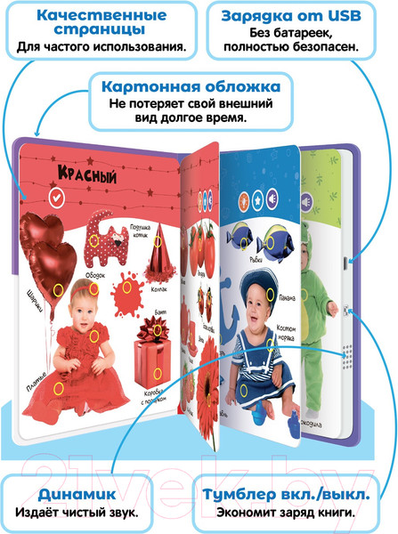 Изображение товара Музыкальная книга BertToys Нажималка Цвета / FD145