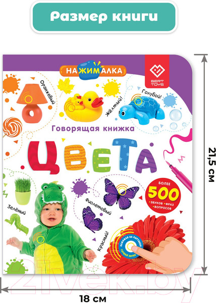 Изображение товара Музыкальная книга BertToys Нажималка Цвета / FD145