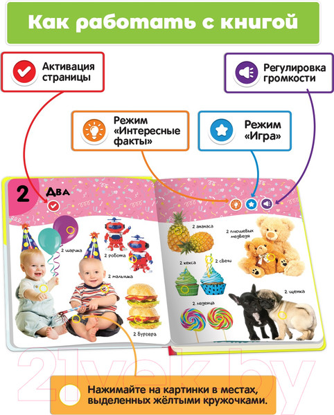 Изображение товара Музыкальная книга BertToys Нажималка Цифры / FD146