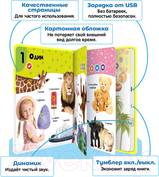 Изображение товара Музыкальная книга BertToys Нажималка Цифры / FD146