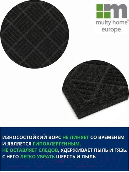 Изображение товара Коврик грязезащитный Multy Home Contours Parquet 60x90 / EU5000264 (темно-серый)